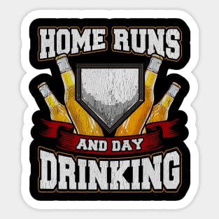 Home Runs And Day Drinking Baseball Sports Sticker